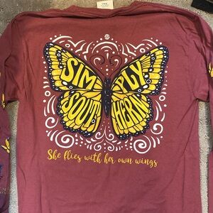 Simply Southern Red Long Sleeve Tee Casual Comfort
